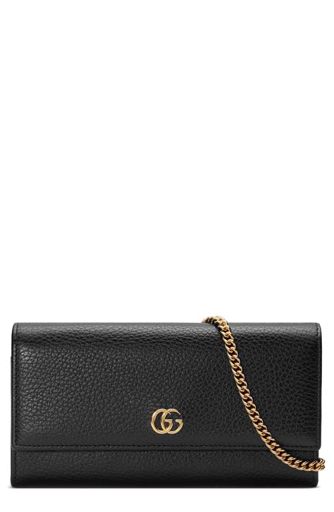 gucci petite marmont leather continental wallet on a chain